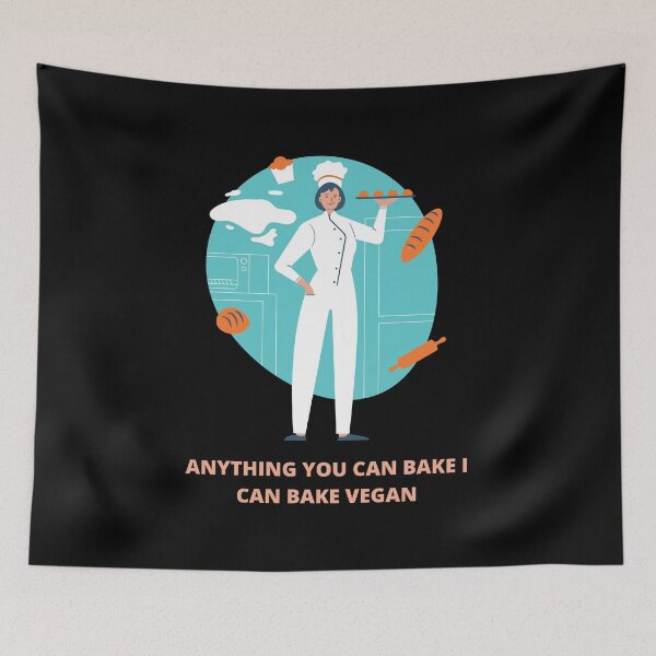Item preview, ANYTHING YOU CAN BAKE I CAN BAKE VEGAN Baker Cute Funny designed and sold by a-little-ink.