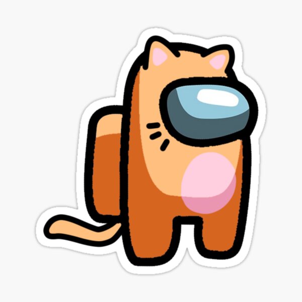 "Among Us Crewmate cute cat" Sticker by mohamedht | Redbubble