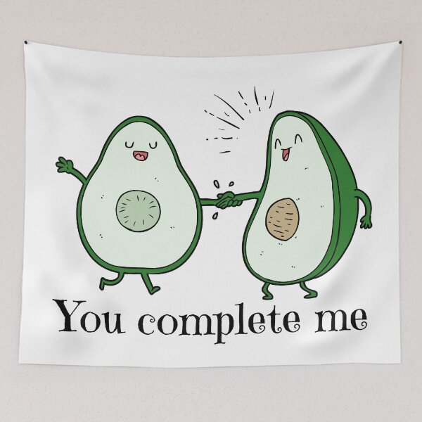 Item preview, You complete me avocado sayings designed and sold by OneTimeEngineer.