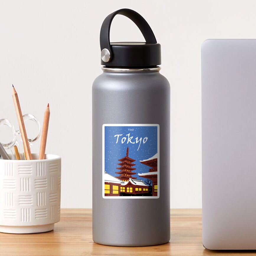 Vintage style Tokyo travel poster Sticker