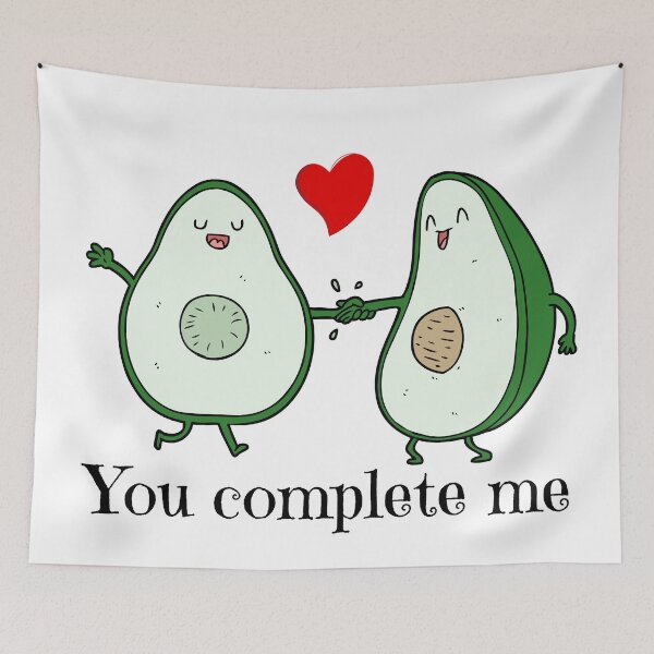 Item preview, You complete me avocado sayings designed and sold by OneTimeEngineer.