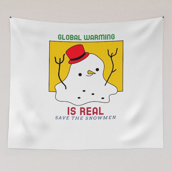 Item preview, Global Warming Is Real Funny Snowman Melting Political Climate Change Christmas designed and sold by RKSDesigns.