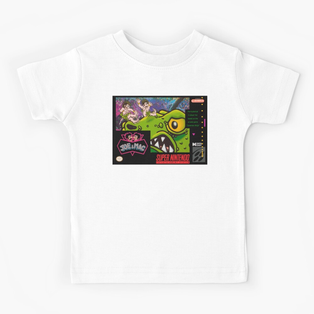 Joe And Mac Caveman Ninja Snes Cover Kids T Shirt By Pixltees Redbubble