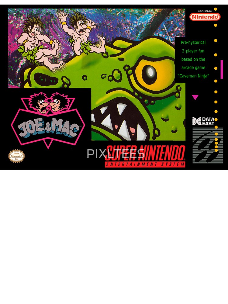 Joe And Mac Caveman Ninja Snes Cover Kids T Shirt By Pixltees Redbubble