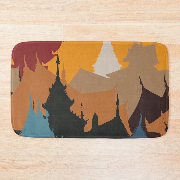 Item preview, 1980s Ancient Asian Village Landscape Buddhist Thai Temple Architecture designed and sold by IamTrending.