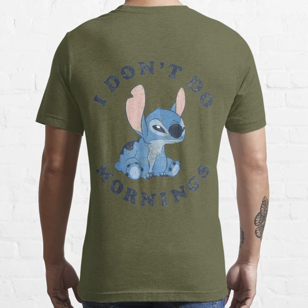 Girl's Lilo & Stitch I Don't Do Mornings Stitch Distressed T-Shirt