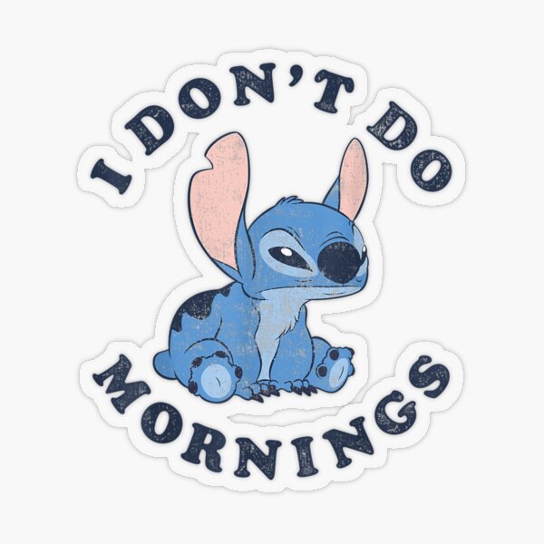 Girl's Lilo & Stitch I Don't Do Mornings Stitch Distressed T-Shirt