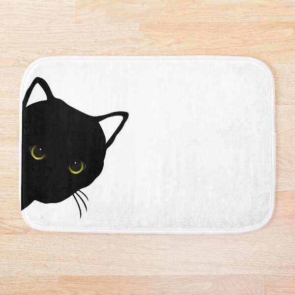 Artikelvorschau, Schwarze Katze mit gelben Augen schaut von links entworfen und verkauft von B-K-R-Designer.