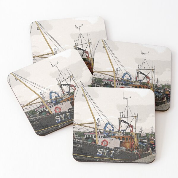 Item preview, Fishing Boats at Harbour, Stornoway, Isle of Lewis designed and sold by BorrowstonMedia.