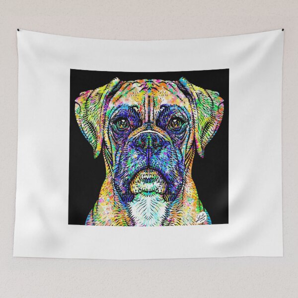 Item preview, BOXER watercolor and ink portrait designed and sold by lautir.