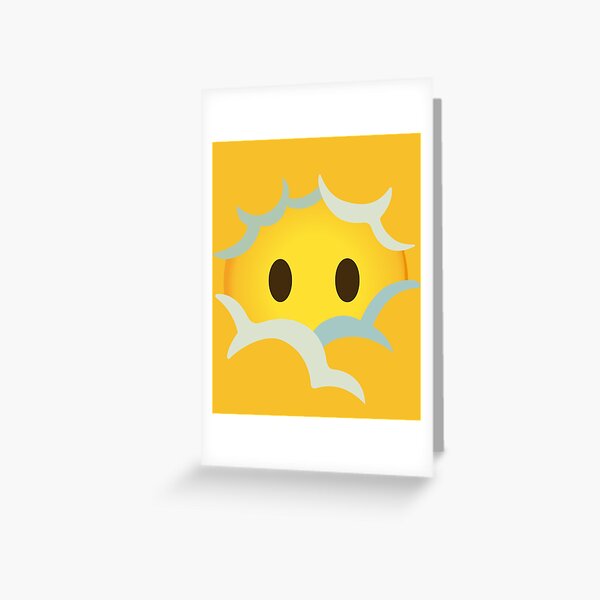 "Face in Clouds Brain Fog Emoji Gift" Greeting Card for Sale by