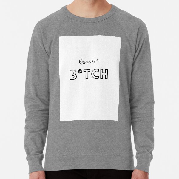 Kängurutasche Comedy Shirts Herren Hoodie Karma Bitch Langarm Print-Pulli Kapuze