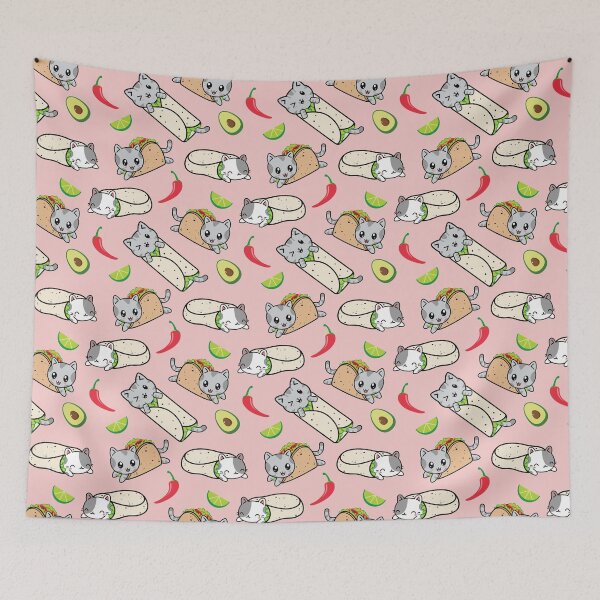 Item preview, Purrito and Taco Cat Kawaii Print designed and sold by CompassandCrate.