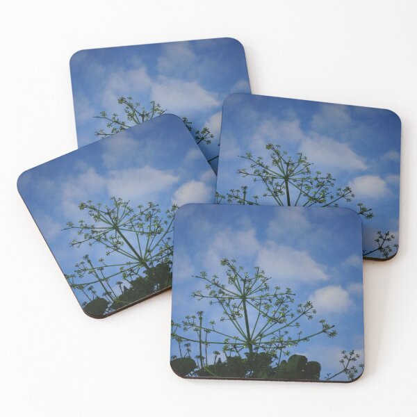 Item preview, Vibrant Blue Sky Backdrop with Shadowed Green Budding Plant and Leaves designed and sold by StayCuztom.