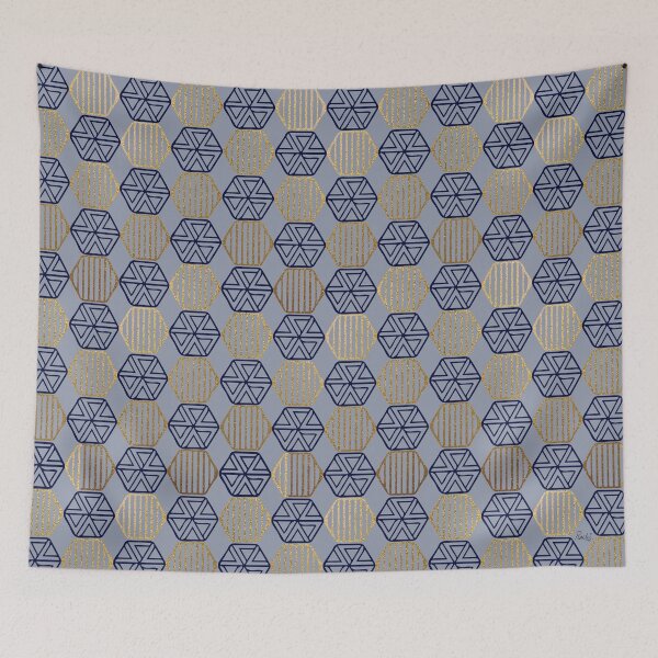 Item preview, GEOMETRIC HEXAGON - BLUE designed and sold by PrachiManerikar.