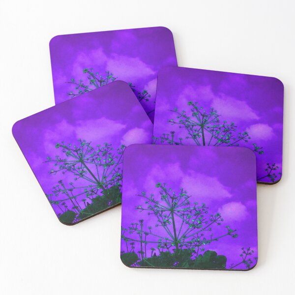 Item preview, Vibrant Purple Haze Sky Backdrop with Shadowed Green Budding Plant and Leaves designed and sold by StayCuztom.