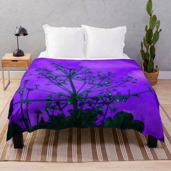 Item preview, Vibrant Purple Haze Sky Backdrop with Shadowed Green Budding Plant and Leaves designed and sold by StayCuztom.