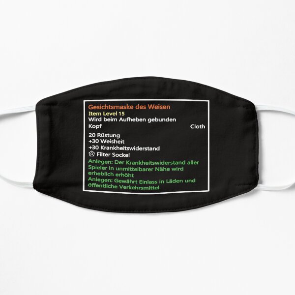 Kultige Tool-Tip Gamer Maske im MMORG Stil: Gesichtsmaske des Weisen Flache Maske
