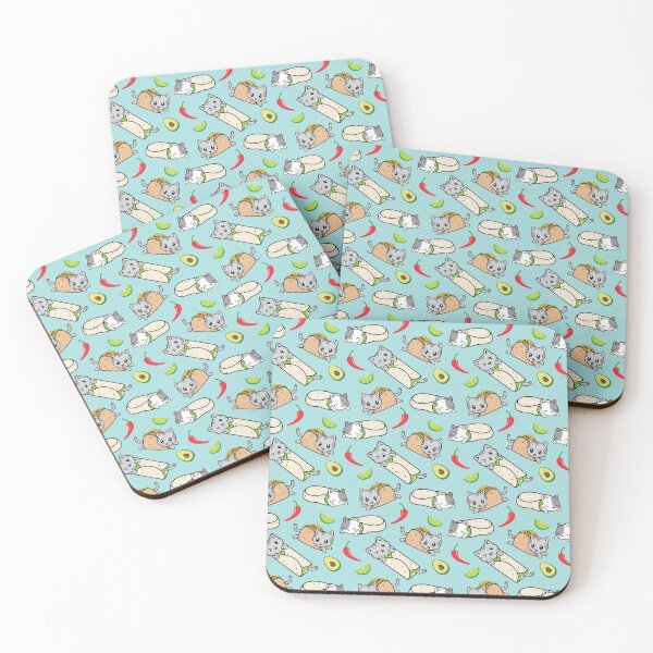 Item preview, Purrito and Taco Cat Kawaii Print designed and sold by CompassandCrate.