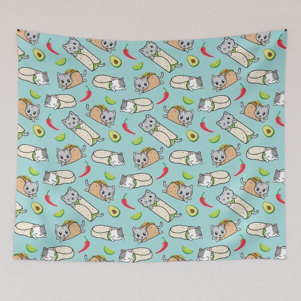 Item preview, Purrito and Taco Cat Kawaii Print designed and sold by CompassandCrate.