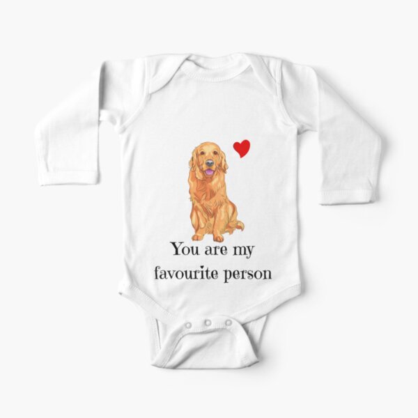 golden retriever funny quote cartoon golden retriever Long Sleeve Baby One-Piece