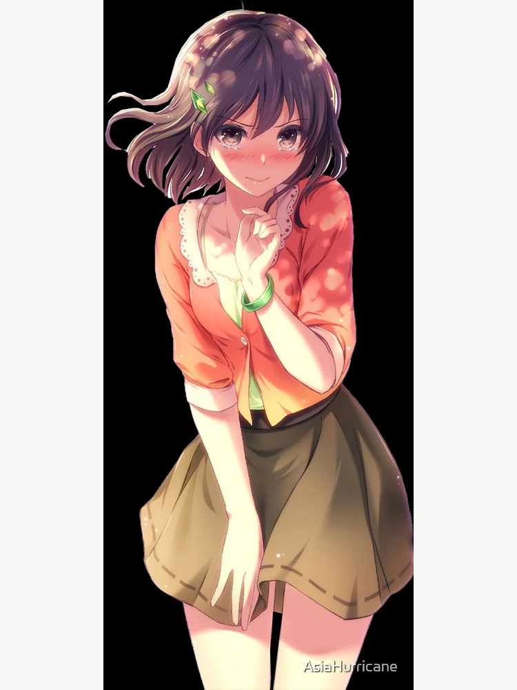 an anime girl shy cute beautiful simple Photographic Print for Sale by  NeveedahJafri