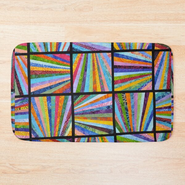 Item preview, Stained glass in lead colourful abstract quilted rainbow pattern  designed and sold by baligaia.