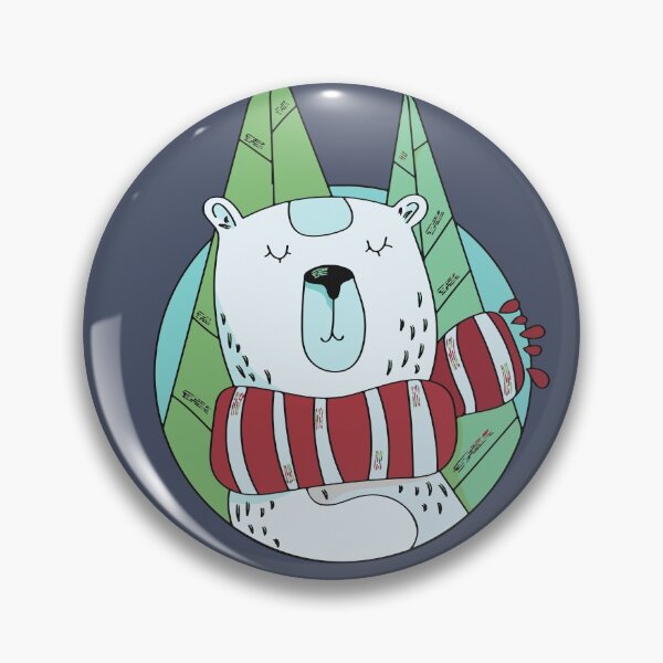 Item preview, Christmas Polar Bear with Scarf & Trees designed and sold by SLAG-Creative.
