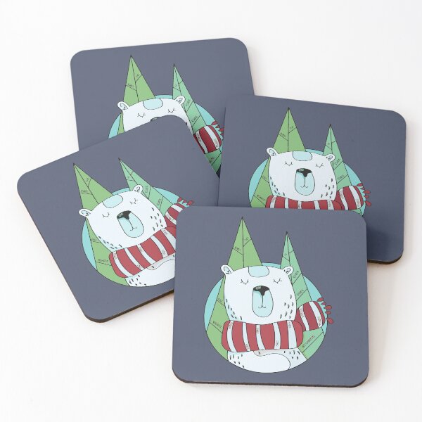 Item preview, Christmas Polar Bear with Scarf & Trees designed and sold by SLAG-Creative.