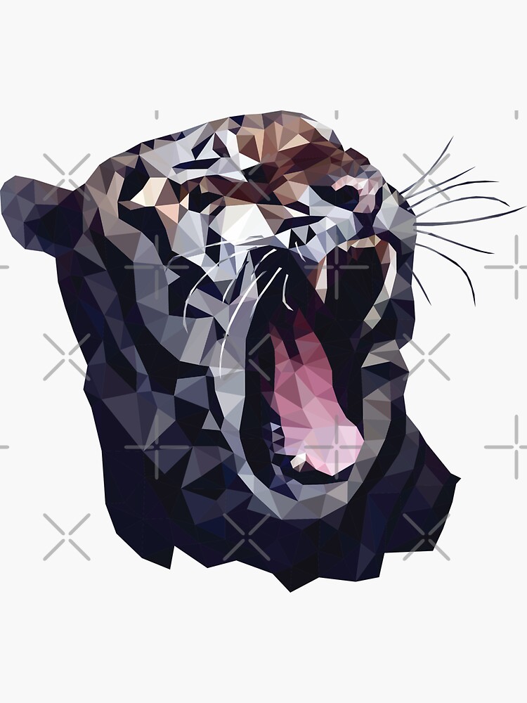 Growling Tiger Poly Art Dark Background by StellarTatter