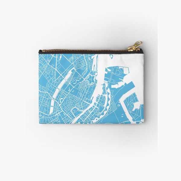 Aperçu de l'œuvre Carte de Copenhague bleu créée et vendue par mapsart.