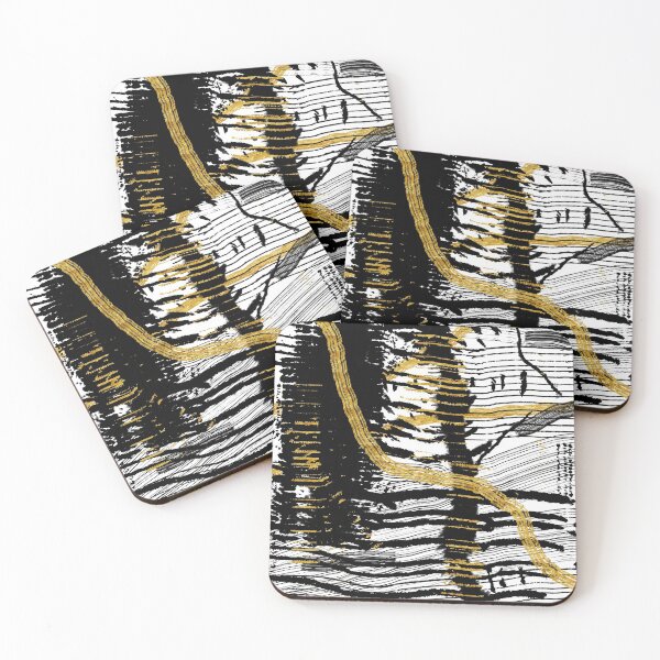 Item preview, Gold and Black Threads Abstract Art Design designed and sold by NancyMerkle.