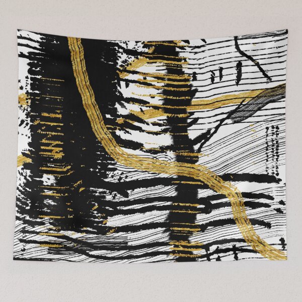 Item preview, Gold and Black Threads Abstract Art Design designed and sold by NancyMerkle.