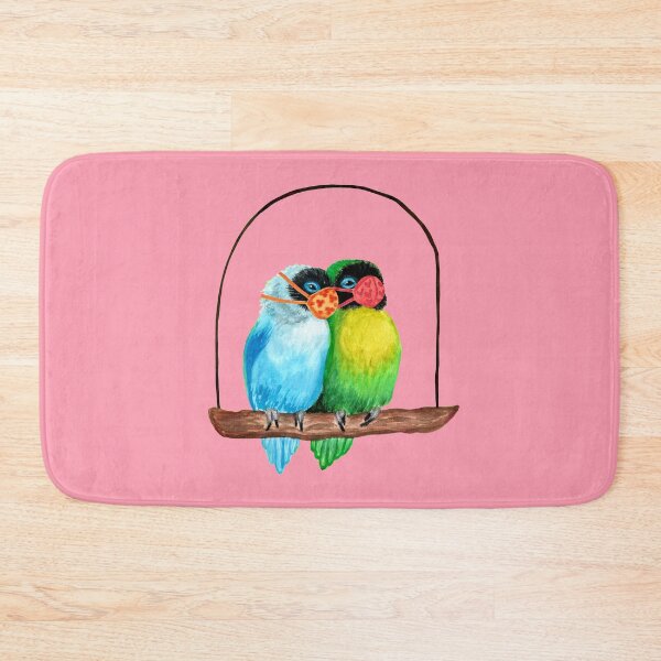 Item preview, Lovebirds Wearing Face Masks Watercolor designed and sold by Ivy Lily Art.