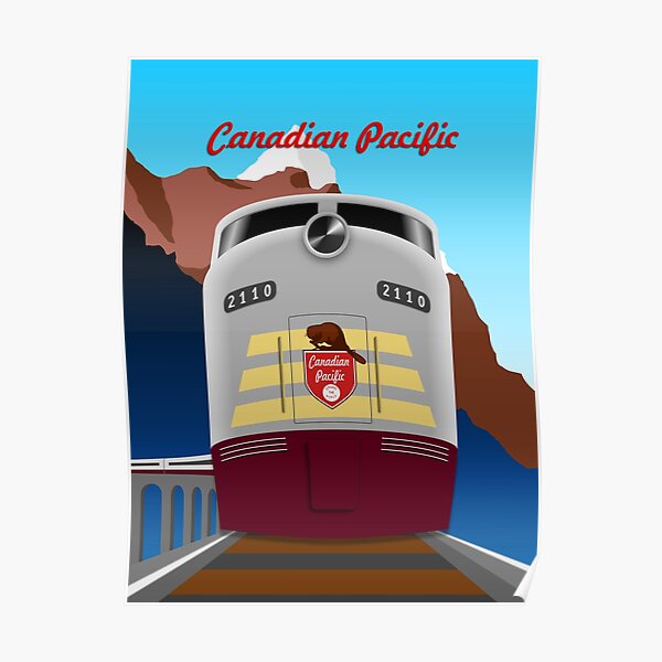 LARGE SIZE Vintage Canada Print, Canadian Pacific Railway Poster / Big