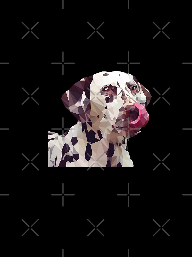 Dalmatian Dog Licking Face Poly Art by StellarTatter
