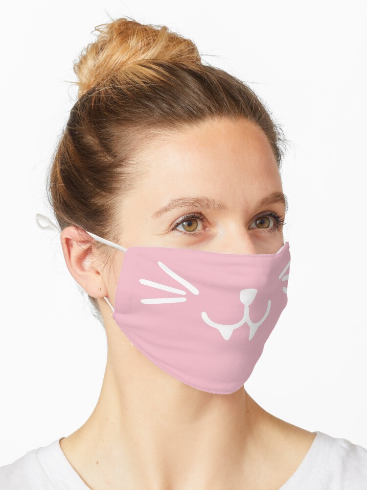 Roblox Cat Kitty Face Mask For Kids Pastel Pink Mask By Smoothnoob Redbubble - roblox cat mask