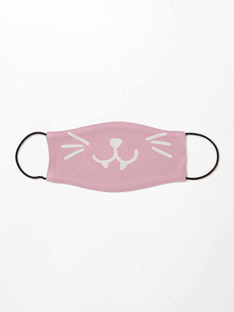 Roblox Cat Kitty Face Mask For Kids Pastel Pink Mask By Smoothnoob Redbubble - mustache face roblox
