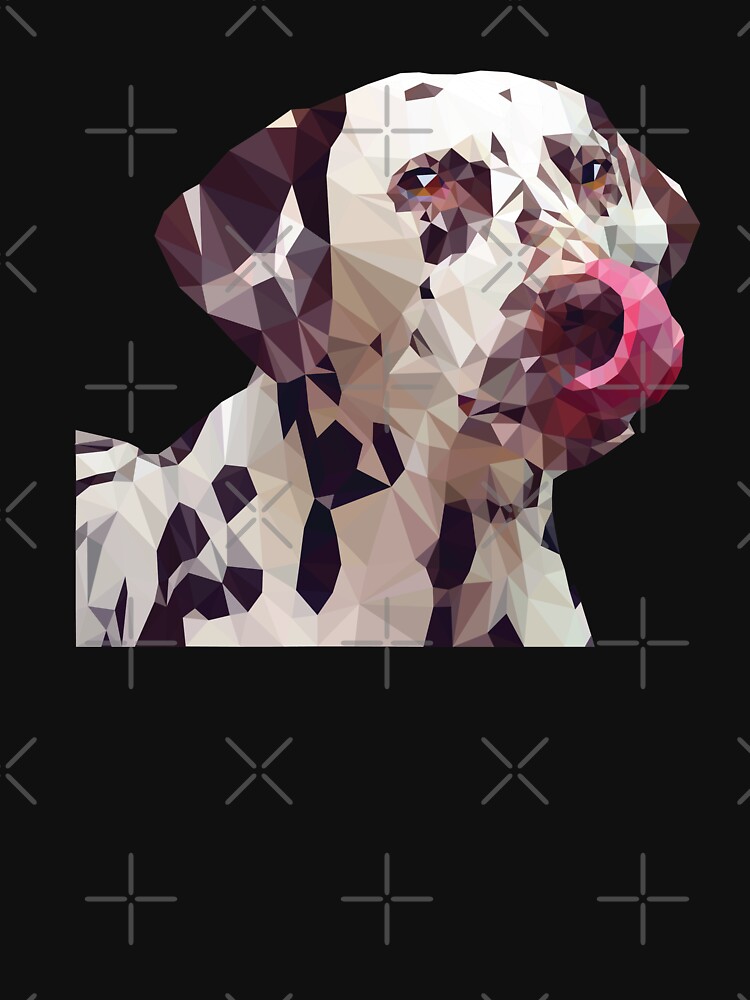 Dalmatian Dog Licking Face Poly Art by StellarTatter