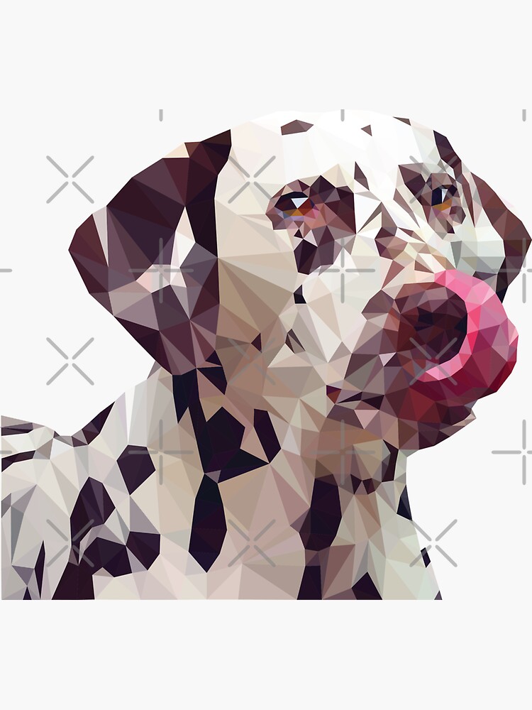 Dalmatian Dog Licking Face Poly Art by StellarTatter