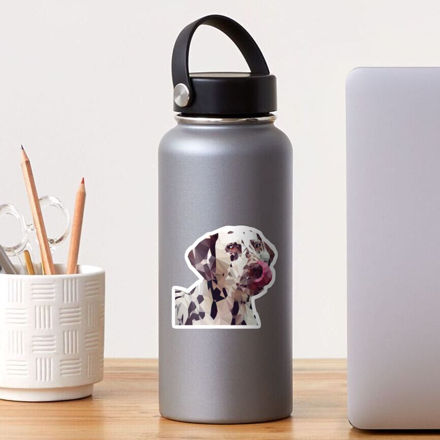 Dalmatian Dog Licking Face Poly Art Sticker