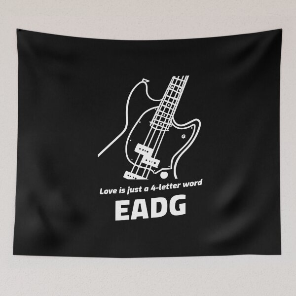 Item preview, Love is just a four-letter word: EADG - Funny Nerdy Bass Guitar Design designed and sold by aurielphoenix.