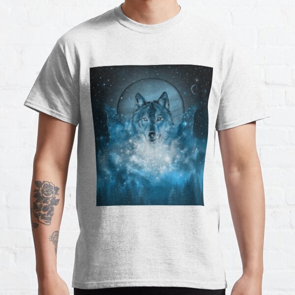 Wolf With Moon T Shirts Redbubble - evil blue wolf roblox