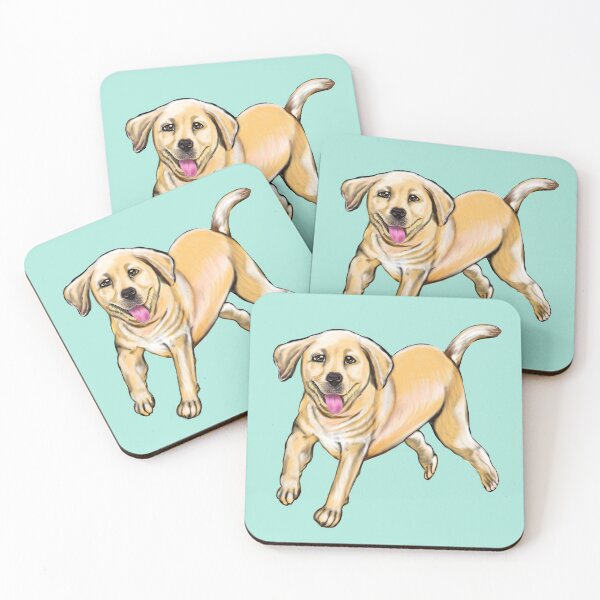 Item preview, Labrador retriever playing - cute Golden Labrador retriever puppy dog prancing about designed and sold by Artonmytee.