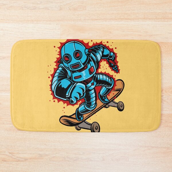Item preview, robot skater robot skateboarding cartoon designed and sold by GoodyLeo.