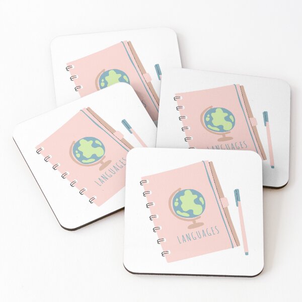 Item preview, Cute LANGUAGES Travel Notebook Journal Pink designed and sold by a-little-ink.