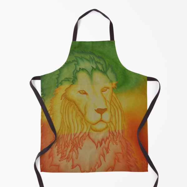 Item preview, Rasta lion with the colors of the rastaflag: green, yellow, red - oil painted designed and sold by Aura-E.