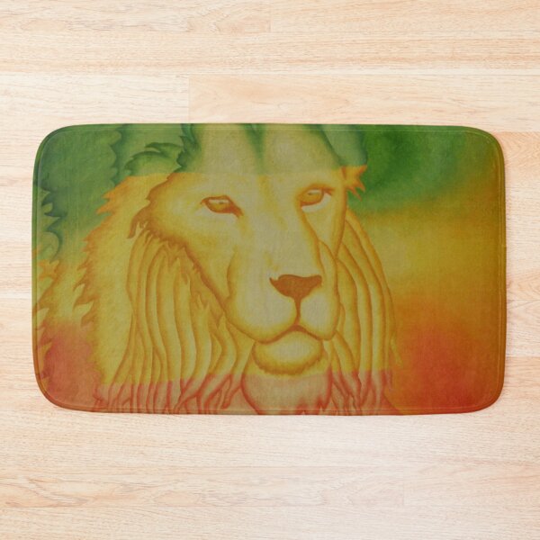 Item preview, Rasta lion with the colors of the rastaflag: green, yellow, red - oil painted designed and sold by Aura-E.