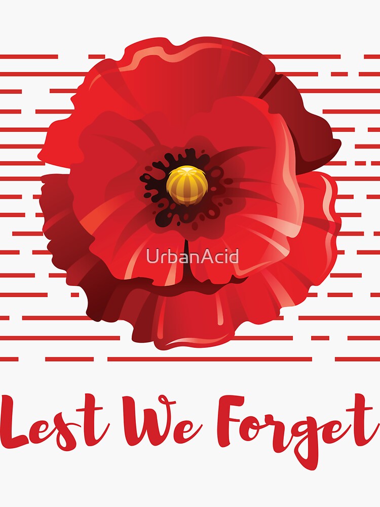 Discover Lest We Forget, Remembrance Day Sticker