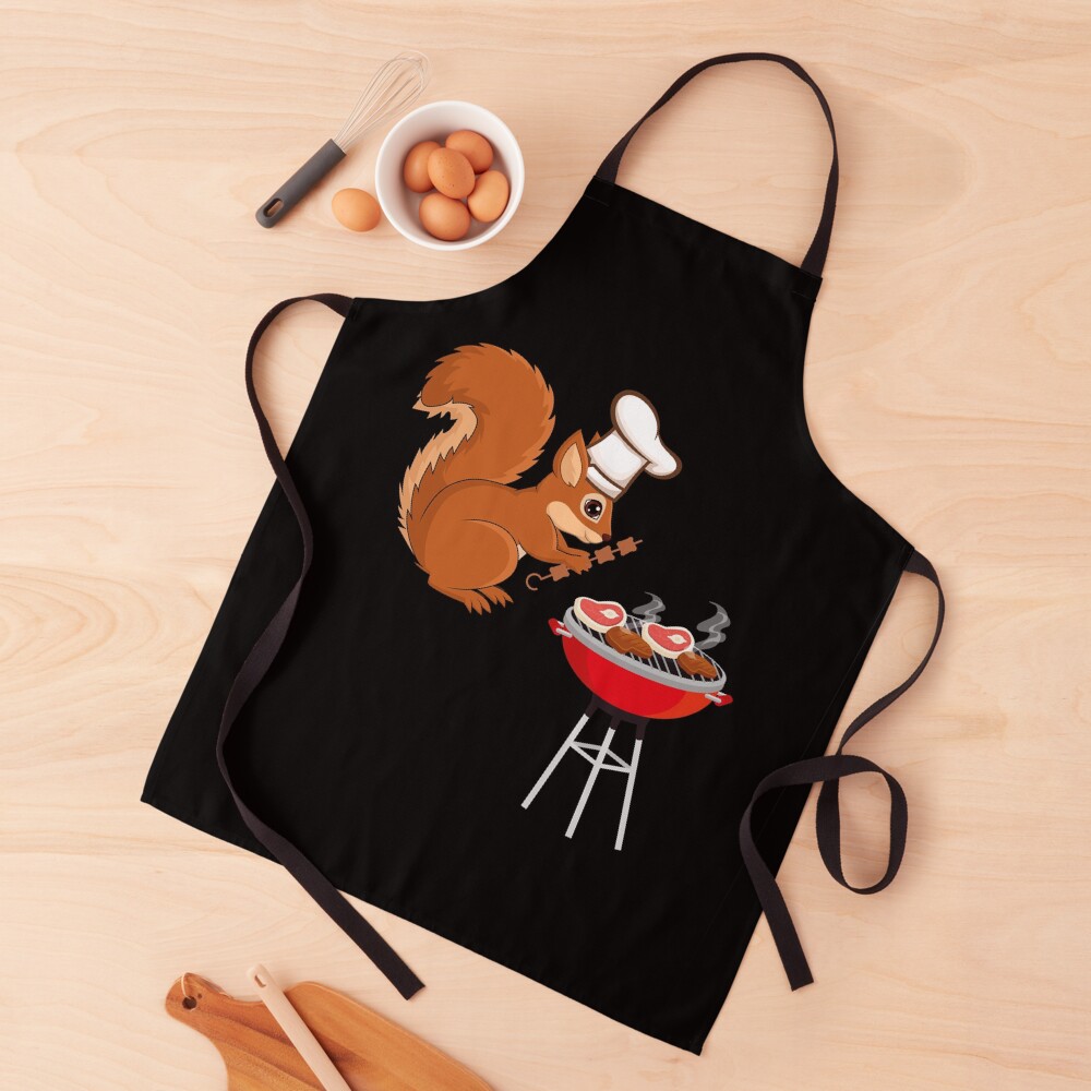 Chef Squirrel Barbecue BBQ Apron